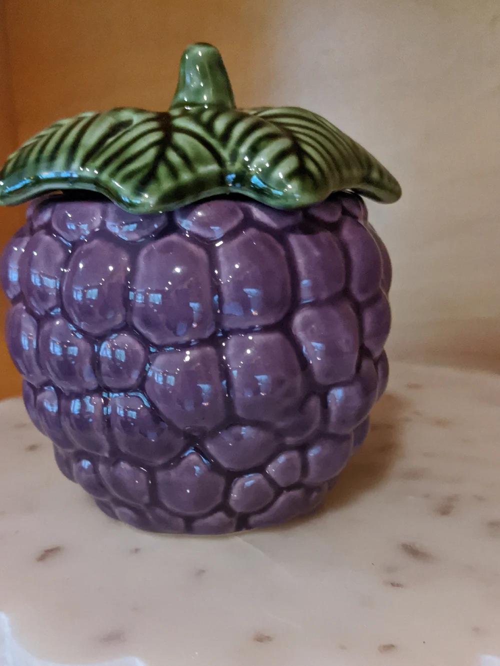 Jay Willfred Portugal Ceramic Jelly Jar Jam Grapes Lid No Spoon